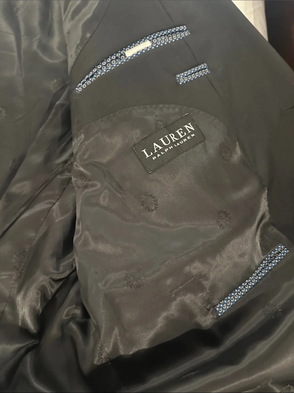 Ralph Lauren ULTRAFLEX Black Two-Piece Suit 48 Regular Jacket 38x30 Pants